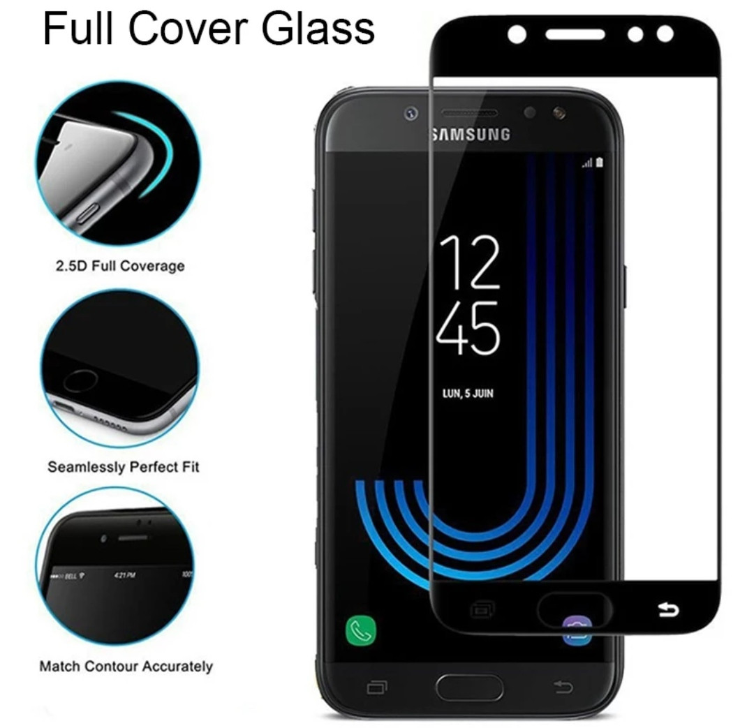 Загартоване захисне скло на Samsung J730 Повне покриття Чорне, фото 1