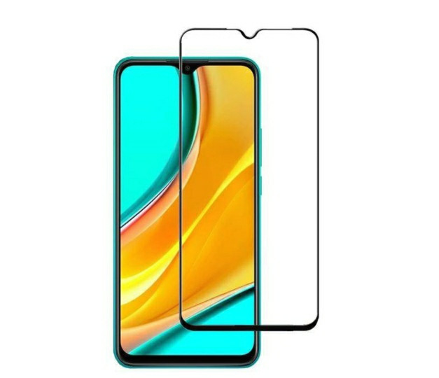 Загартоване захисне скло на Xiaomi Redmi 9A / Чорна рамка, фото 1