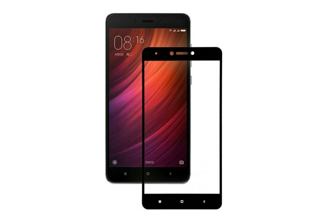 Загартоване захисне скло на Xiaomi Redmi Note 4 Чорне Повне покриття, фото 1