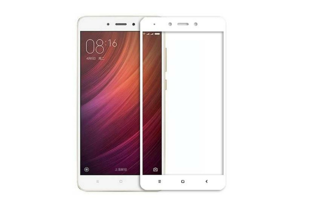 Загартоване захисне скло на Xiaomi Redmi Note 4X Біла рамка Повне покриття, фото 1