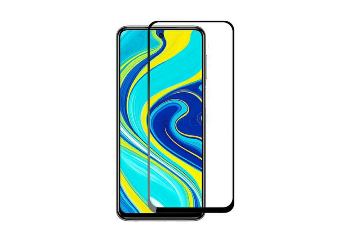 Загартоване захисне скло на Xiaomi Redmi Note 9 Pro з Чорною рамкою, фото 1