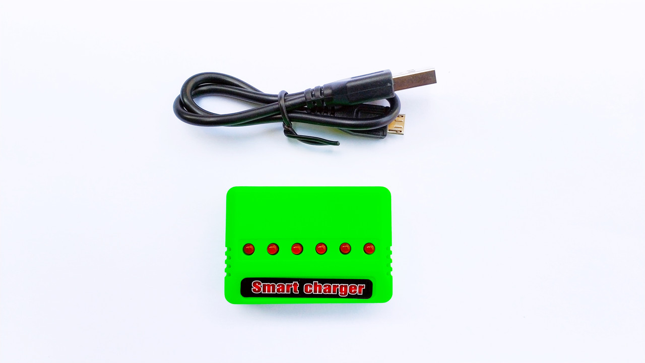 Зарядний USB пристрій 6 в 1 для квадрокоптерів Syma X5HW X5HC X5UC X5UW Зелений, фото 1