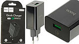 Оригінальний блок живлення hoco. DC21A  Швидка зарядка Quick Charge 3.0 18 Ват 3 Ампера Чорний, фото 2
