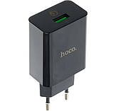 Оригінальний блок живлення hoco. DC21A  Швидка зарядка Quick Charge 3.0 18 Ват 3 Ампера Чорний, фото 3