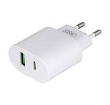 Блок живлення XO-L81A  з кабелем Type-C - Lightning (Iphone)  Швидка зарядка Quick Charge 3.0 USB 18W + Type C (PD 20W) Білий, фото 6