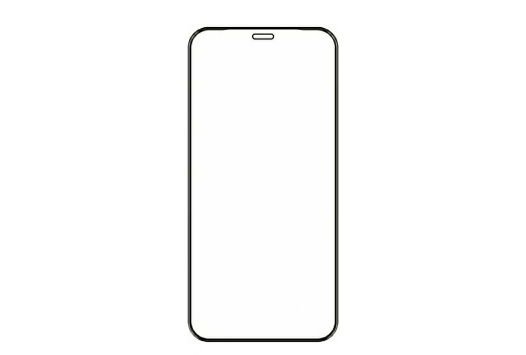 Загартоване скло на Iphone 12 / Повне покриття / Чорна рамка, фото 1