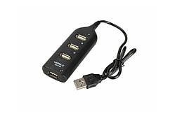 USB хаб Hi-Speed / USB 2.0 / 4 порти USB / 40 см. / Чорний