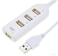 USB хаб Hi-Speed / USB 2.0 / 4 порти USB / 40 см. / Білий