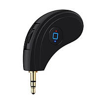 Bluetooth ресивер HK009 / AUX аудіо 3.5 mm. / З акумулятором / Чорний