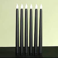 Набор Led свечей черных 6 шт.(2*ААА батарейки)