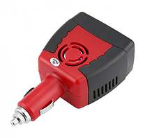 Перетворювач інвертор для прикурювача 12-220 В / 150 ВТ / Чорний + Червоний