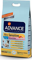 Корм Эдванс для собак маленьких пород Advance Mini Sensitive (с лососем и рисом) 7,5кг