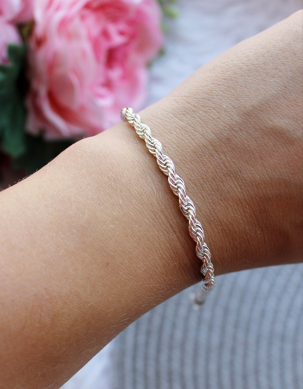 Разпродажа! Срібний універсальний браслет плетіння джгут, розмір 19, фото 1