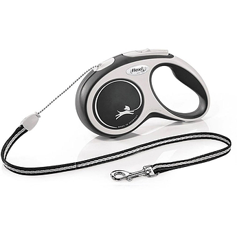 Рулетка для собак та котів FLEXI New Comfort Cord XS, 3м, до 8кг, шнур, чорна