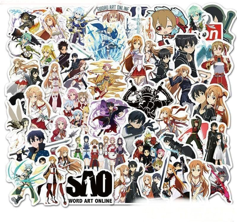 Стікерпак Майстри меча онлайн Набір наклейок GeekLand Sword Art Online 50 штук