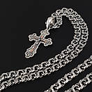 Комплект! Срібний хрестик із золотими пластинами і срібна цепочка чоловіча бісмарк. Срібна цепочка з хрестиком. 60 см, фото 8