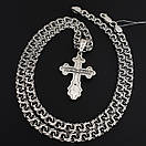 Комплект! Срібний хрестик із золотими пластинами і срібна цепочка чоловіча бісмарк. Срібна цепочка з хрестиком. 60 см, фото 7