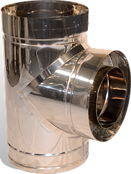 Трійник 87° на димохід Versia-Lux Ø 180/250 мм двостінний нерж/оц 1 мм