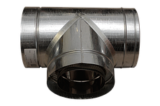 Трійник 87° на димохід Versia-Lux Ø 180/250 мм двостінний нерж/оц 1 мм, фото 3