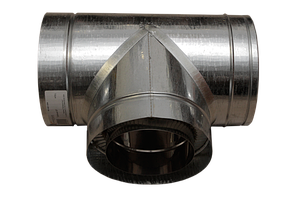 Трійник 87° на димохід Versia-Lux Ø 200/260 мм двостінний нерж/оц 0,8 мм, фото 3