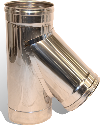 Трійник 45° Versia-Lux Ø 100 мм Нержавіюча Сталь 0,5 мм