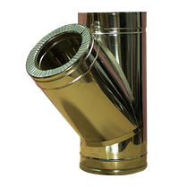 Трійник 45° Versia-Lux на димохід Ø 160/220 мм двостінний нерж/нерж 0,5 мм, фото 3