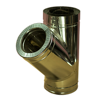 Трійник 45° Versia-Lux на димохід Ø 160/220 мм двостінний нерж/нерж 0,5 мм, фото 4
