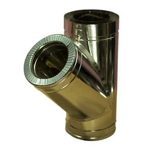 Трійник 45° на димохід Versia-Lux Ø 150/220 мм двостінний нерж/нерж 0,8 мм, фото 3