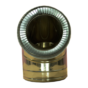 Коліно 90° На Димохід Versia-Lux 180/250 мм нерж/нерж 0,5 мм двостінне, фото 2