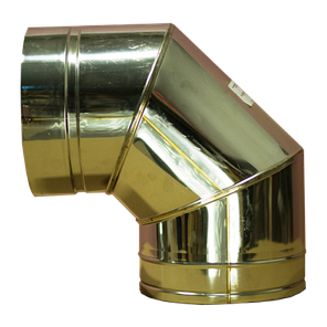 Коліно 90° На Димохід Versia-Lux 180/250 мм нерж/нерж 0,5 мм двостінне, фото 3