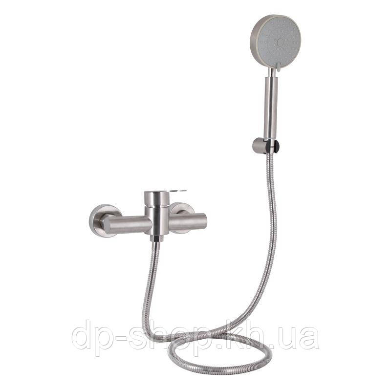 Змішувач для душу Lidz Luna 010 (з душовим гарнітуром) (k35) LDLUN010NKS46095 Nickel, фото 1