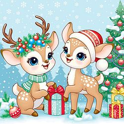 Серветка ТМ "Luxy" 33х33, 3 шари, 18 шт., "Різніський настрій оленят"