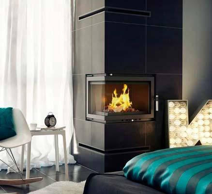 Камінна топка Kratki Zuzia/PW/BL/19/BS/W 19 кВт, ліва з водяним контуром, фото 3