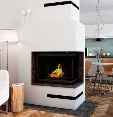 Камінна топка Kratki Maja PW/BP/12/BS/W 12 кВт, права з водяним контуром, фото 3