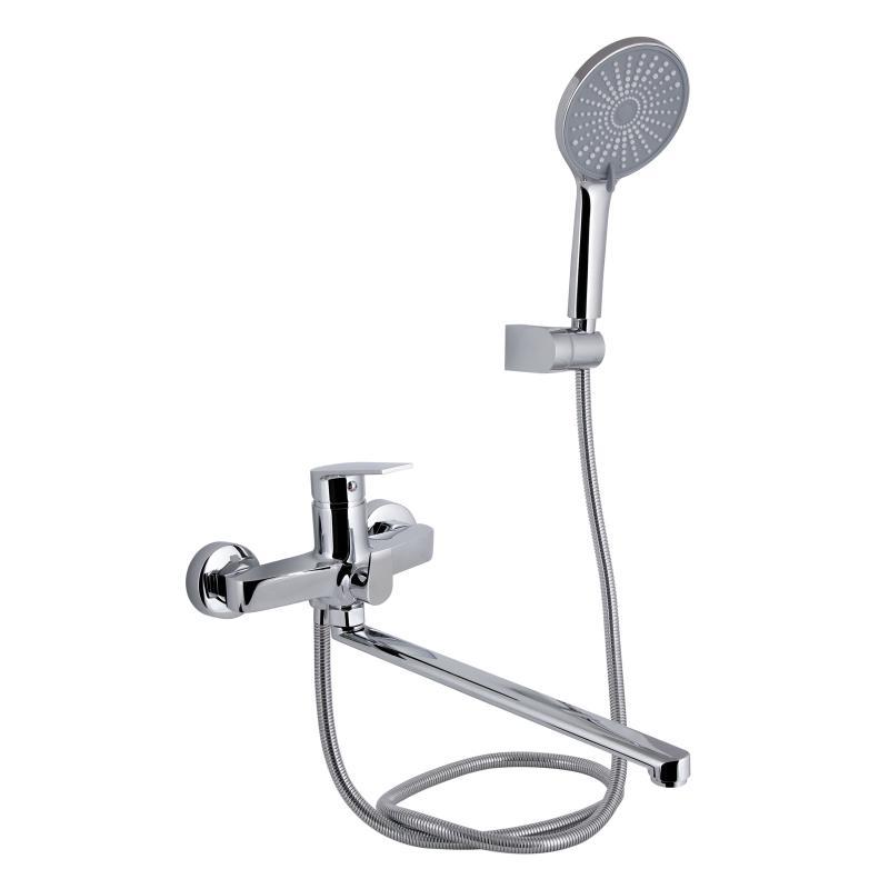 Змішувач для ванни Qtap Stenava New з поворотним виливом (з душовим гарнітуром) QTSTE2601CRM45536 Chrome, фото 1