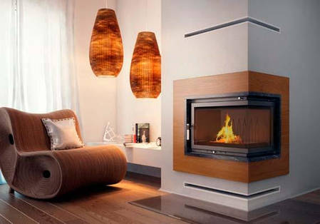 Каминная топка Kratki Oliwia/PW/BP/17/BS/W 17 кВт, правая с водяным контуром, фото 3