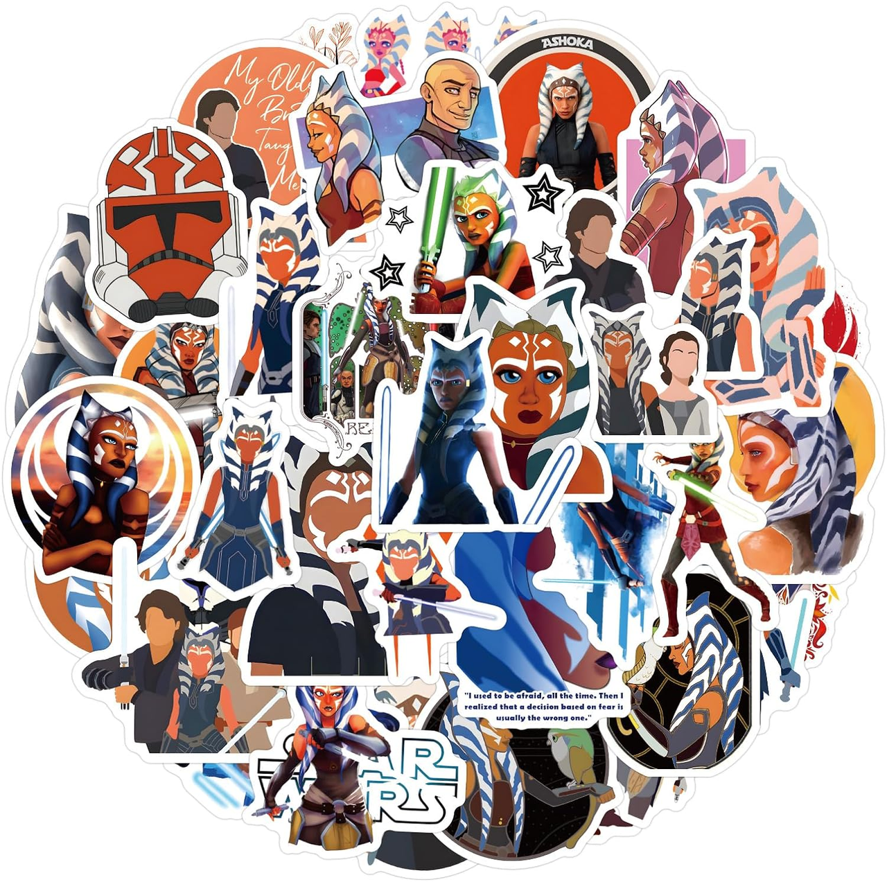 Стікерпак Асока Набір наклейок GeekLand Ahsoka 55 штук