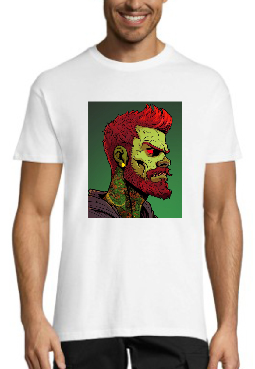 Чоловіча бавовняна футболка з принтом Зомбі, модний одяг з якісним принтом розмір S, фото 1