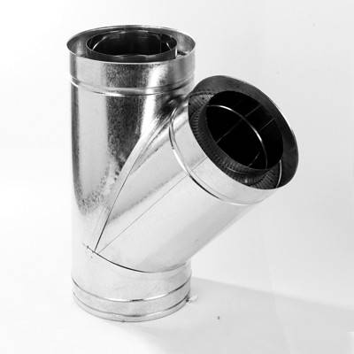 Трійник 45° на димохід Versia-Lux Ø 150/220 мм двостінний нерж/оц 0,8 мм, фото 1