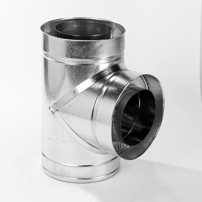 Трійник 87° на димохід Versia-Lux Ø 120/180 мм двостінний нерж/оц 1 мм