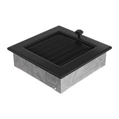 Вентиляційна решітка Kratki 17CX 17x17 см, чорна, з жалюзі