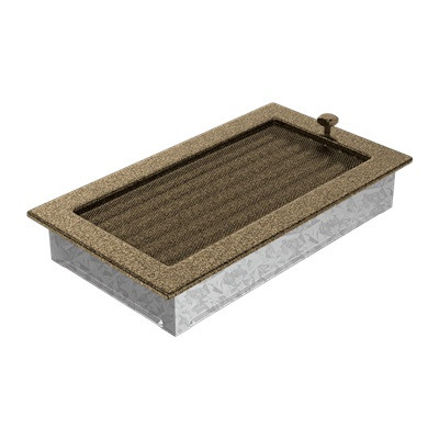 Вентиляційна решітка Kratki 30CZX 17x30 см, чорно-золота, з жалюзі