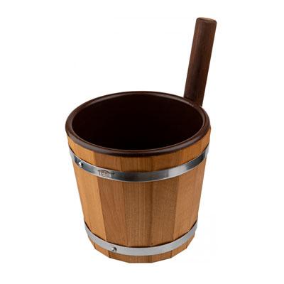Шайка для сауни Tesli з термодеревини та пластмасовою вставкою 5 л