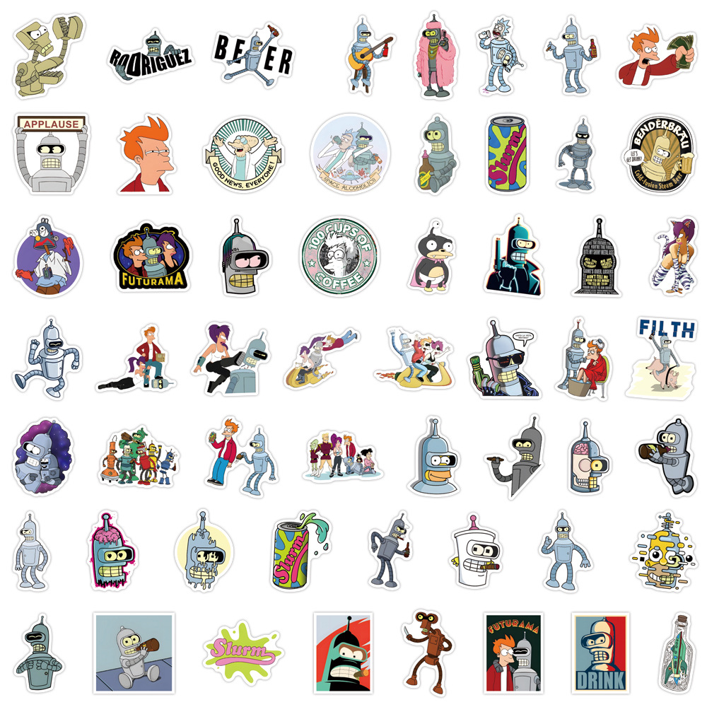 Стікерпак Футурама Набір наклейок GeekLand Futurama 55 штук X501
