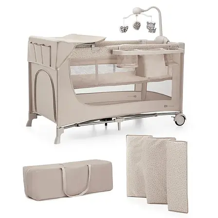 Ліжко-манеж с пеленатором Kinderkraft Joy 2 Beige (KLJOY02BEG000AC), фото 1