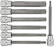 Набір довгих біт впресованих в головку TORX T25-T60 (CrV) 7 од. Vorfal V08404, фото 4