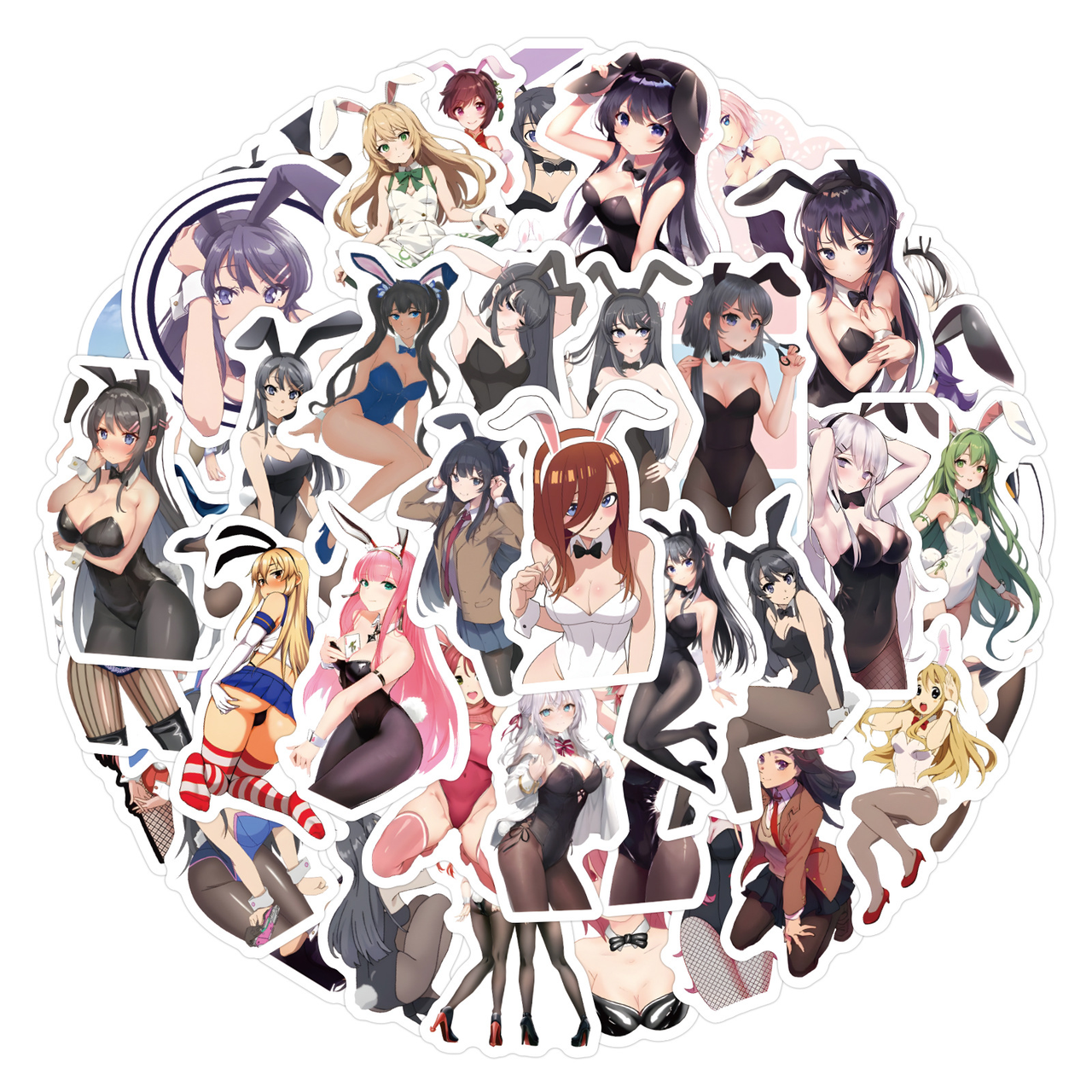 Стикерпак Цей тупий свин Набір наклейок GeekLand Rascal Does Not Dream of Bunny Girl Senpai 60 штук