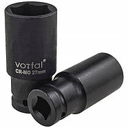 Набір ударних шестигранних торцевих головок CR-MO 1/2″ (10-32 мм) 15 од. у кейсі Vorfal V088134, фото 3