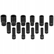 Набір ударних шестигранних торцевих головок CR-MO 1/2″ (10-32 мм) 15 од. у кейсі Vorfal V088134, фото 4