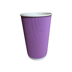 Стакан гофра 500 мл (ліловий) 20шт/300шт-ящ/15уп-ящ